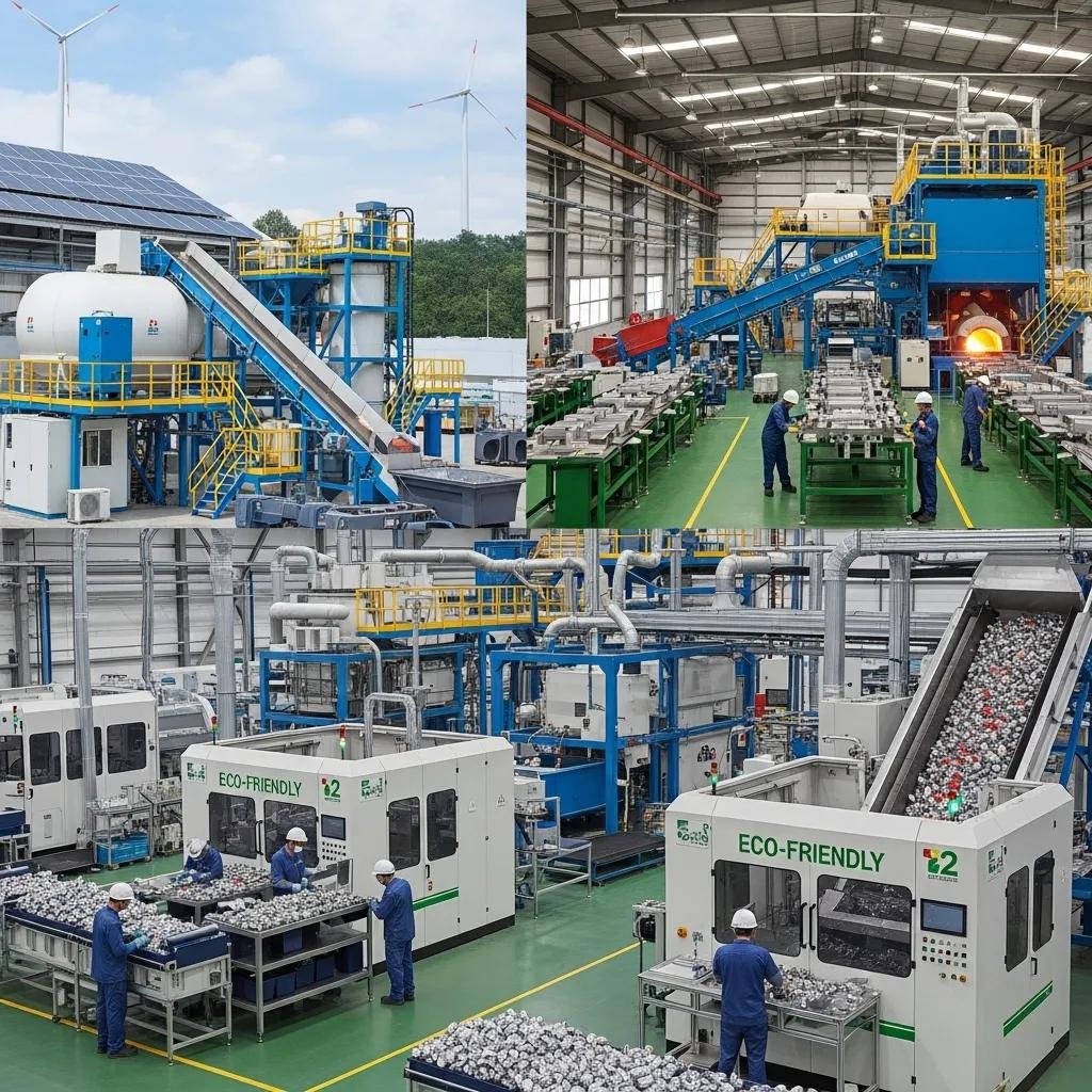 Sustainable manufacturing practices in aluminum production showcasing eco-friendly techniques