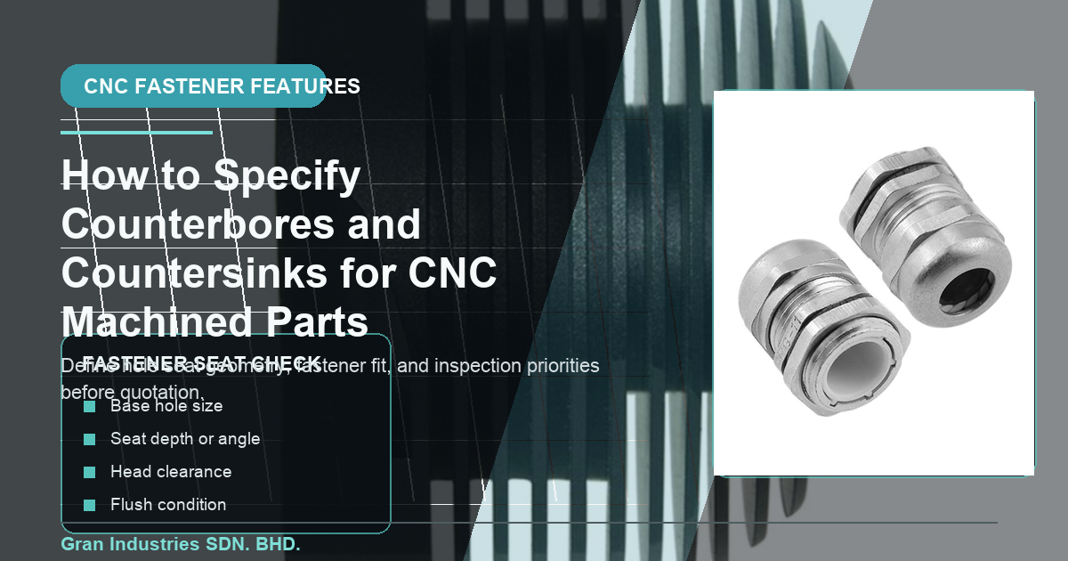 Counterbore and countersink specification checklist for CNC machined parts