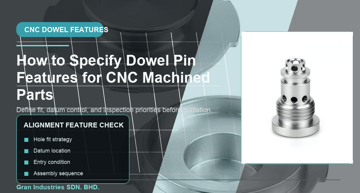 Dowel pin feature specification checklist for CNC machined parts