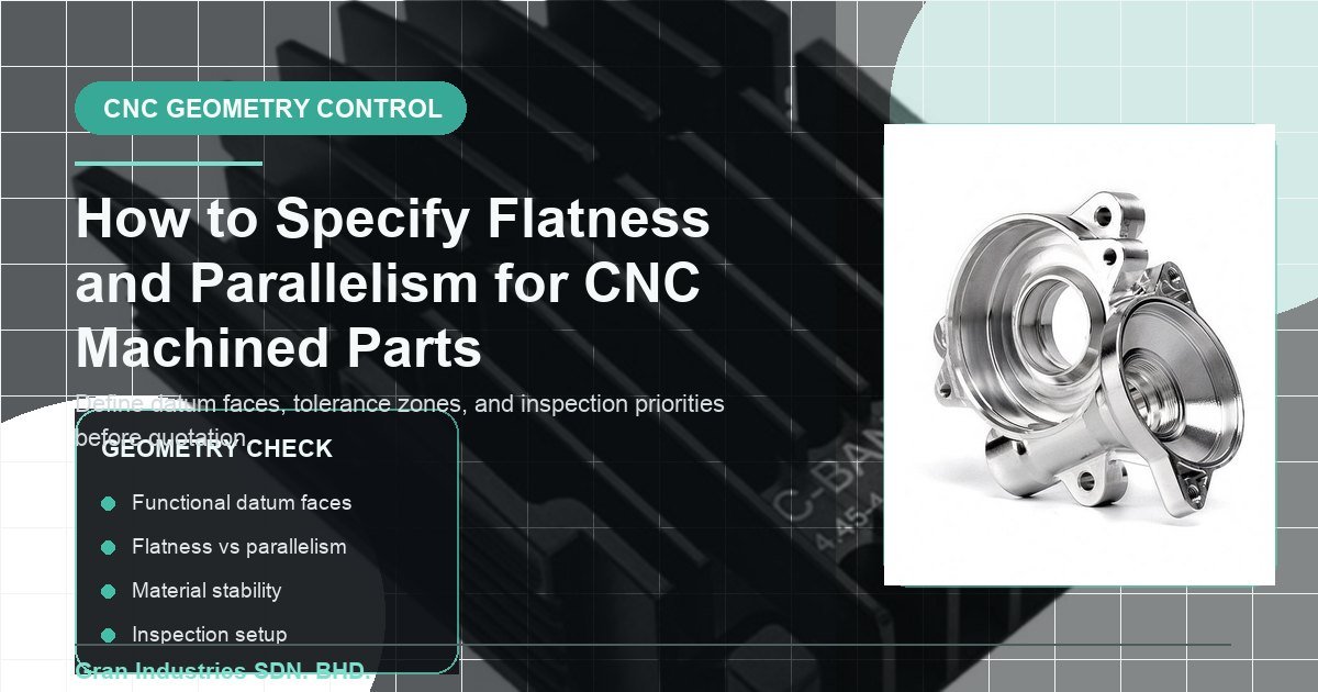 Flatness and parallelism specification for CNC machined parts