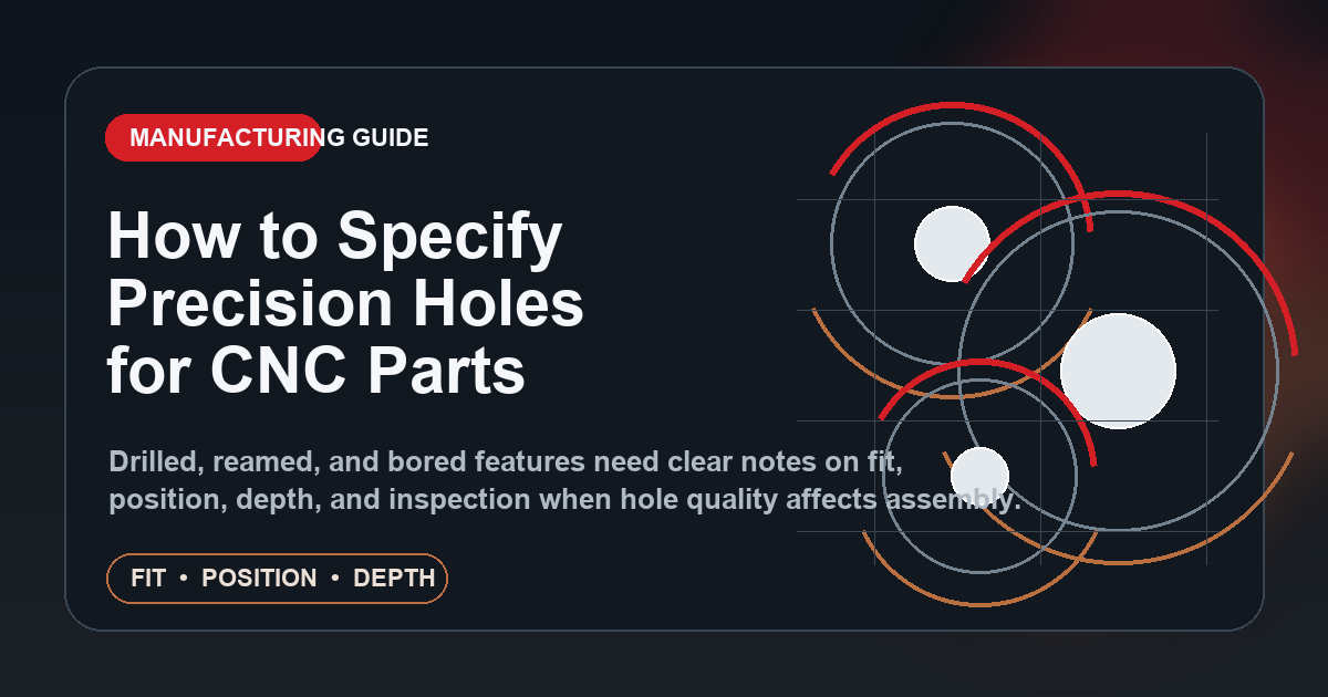 Precision hole specification for CNC machined parts