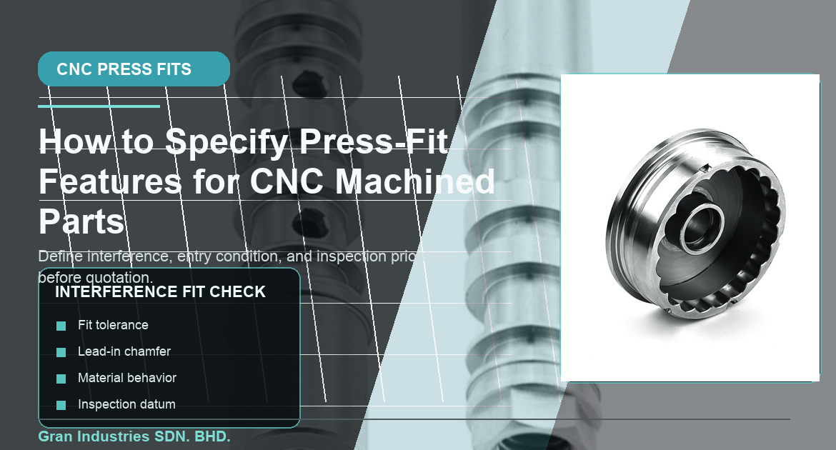 Press-fit feature specification checklist for CNC machined parts