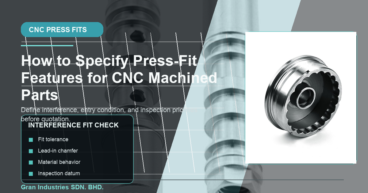 Press-fit feature specification checklist for CNC machined parts
