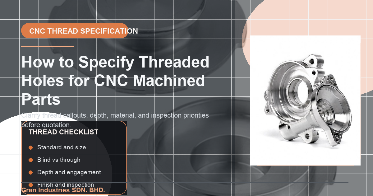 Thread specification checklist for CNC machined parts