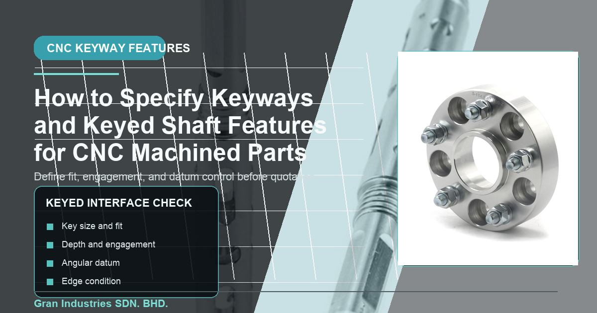 Keyway and keyed shaft specification checklist for CNC machined parts