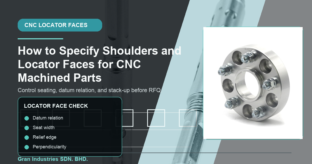 Shoulder and locator face specification checklist for CNC machined parts