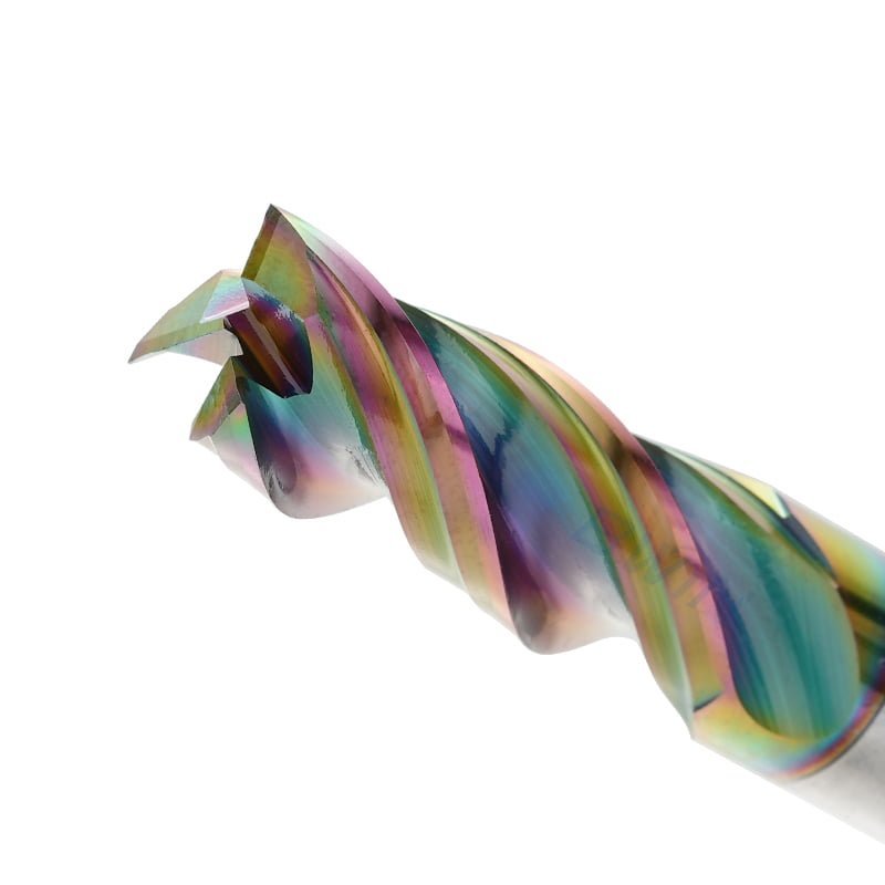 Aluminum End mill: 12mm Dia, 30mm LOC, 12mm Shank, 75mm OAL, 3 Flute, Solid Carbide, DLC Coated – Image 2