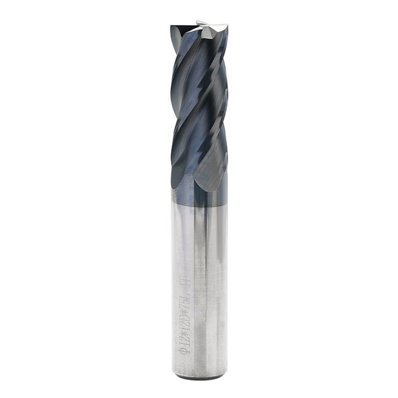 Square End mill: 12mm Dia, 30mm LOC, 12mm Shank, 75mm OAL, 4 Flute, Solid Carbide, AlTiN Coated