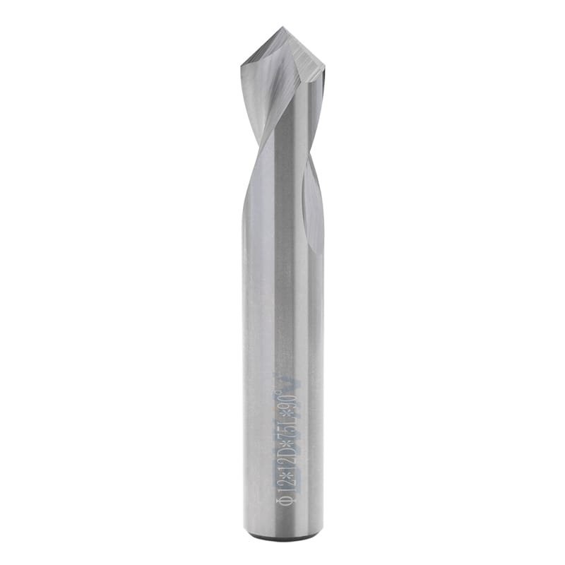 Fixed Point Drill: 12mm Dia, 24mm LOC, 12mm Shank, 75mm OAL, 2 Flute, Solid Carbide, Uncoated