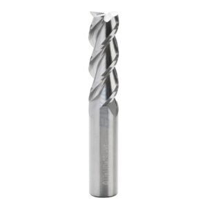 Aluminum End mill: 12mm Dia, 36mm LOC, 12mm Shank, 75mm OAL, 3 Flute, Solid Carbide, Uncoated