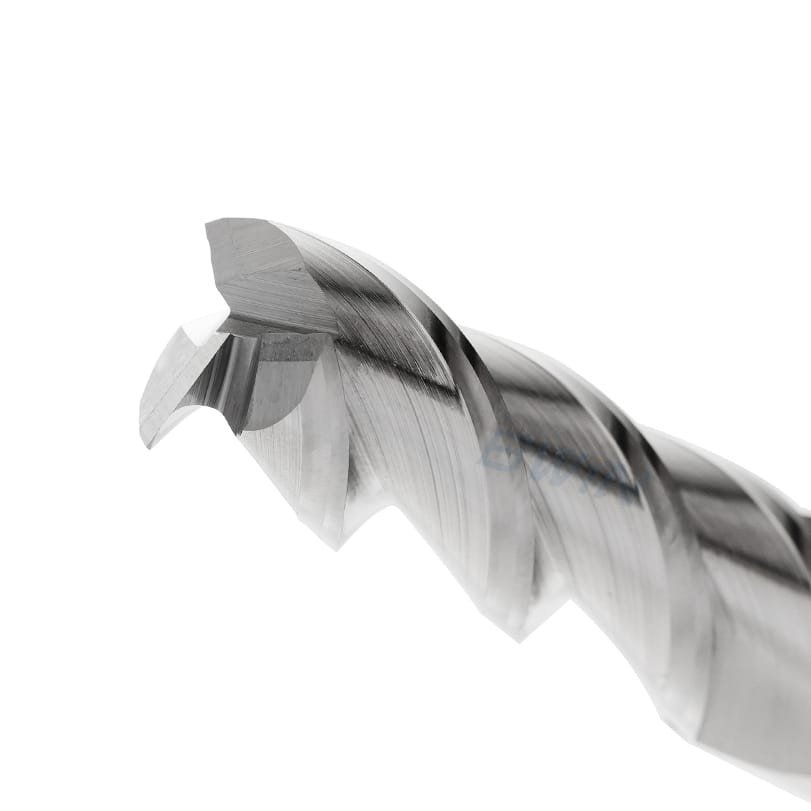 Aluminum End mill: 12mm Dia, 36mm LOC, 12mm Shank, 75mm OAL, 3 Flute, Solid Carbide, Uncoated - 画像 (2)
