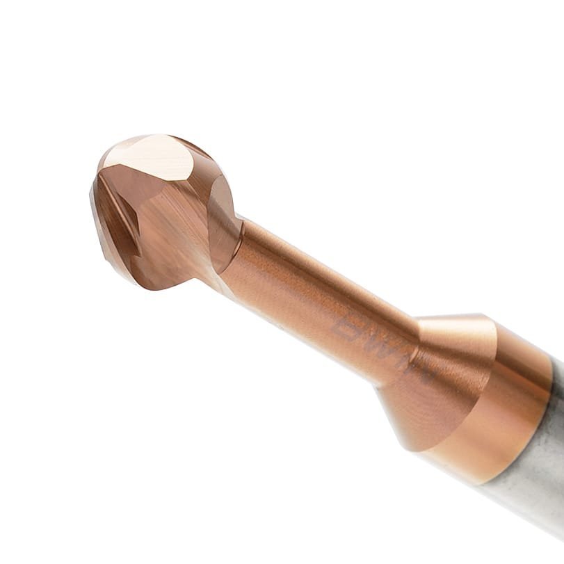 Lollipop End Mill: 8mm Dia, 12mm LOC, 8mm Shank, 60mm OAL, Solid Carbide, TiSiN - الصورة 2