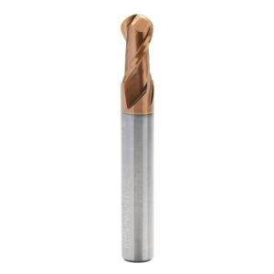 Ball Nose End mill: 8mm Dia, 16mm LOC, 8mm Shank, 60mm OAL, 2 Flutes, Solid Carbide, TiSiN Coated