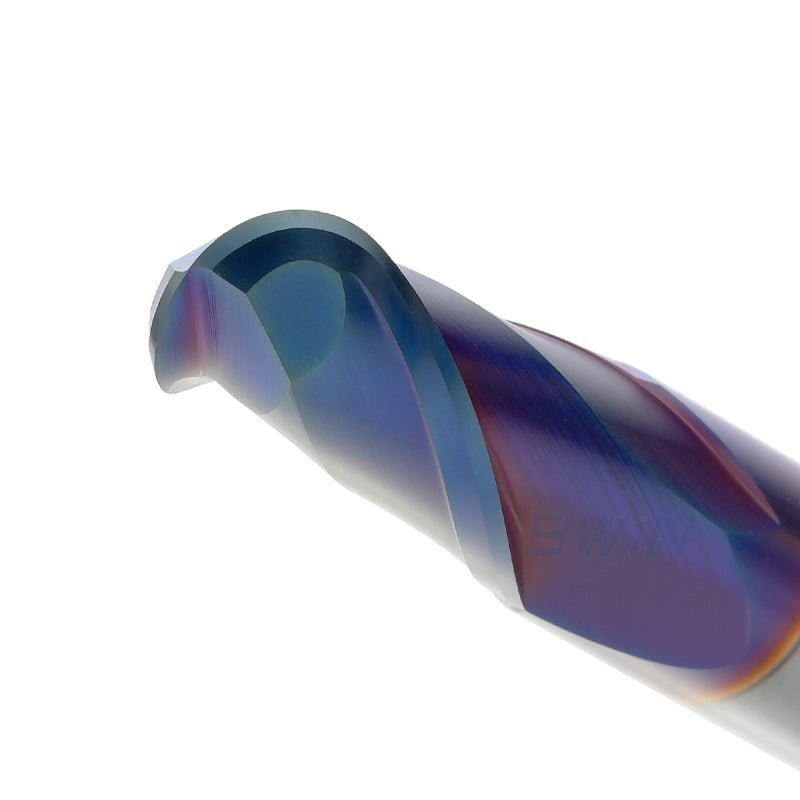 Ball Nose End mill: 12mm Dia, 24mm LOC, 75mm OAL, 2 Flutes, Solid Carbide, Nano Blue Coated - Gambar 2