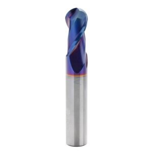 Ball Nose End mill: 12mm Dia, 24mm LOC, 75mm OAL, 2 Flutes, Solid Carbide, Nano Blue Coated