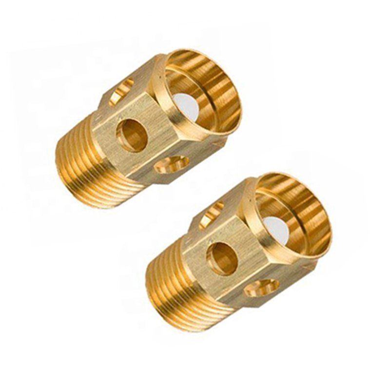 Brass Threaded Connector with Cross Holes