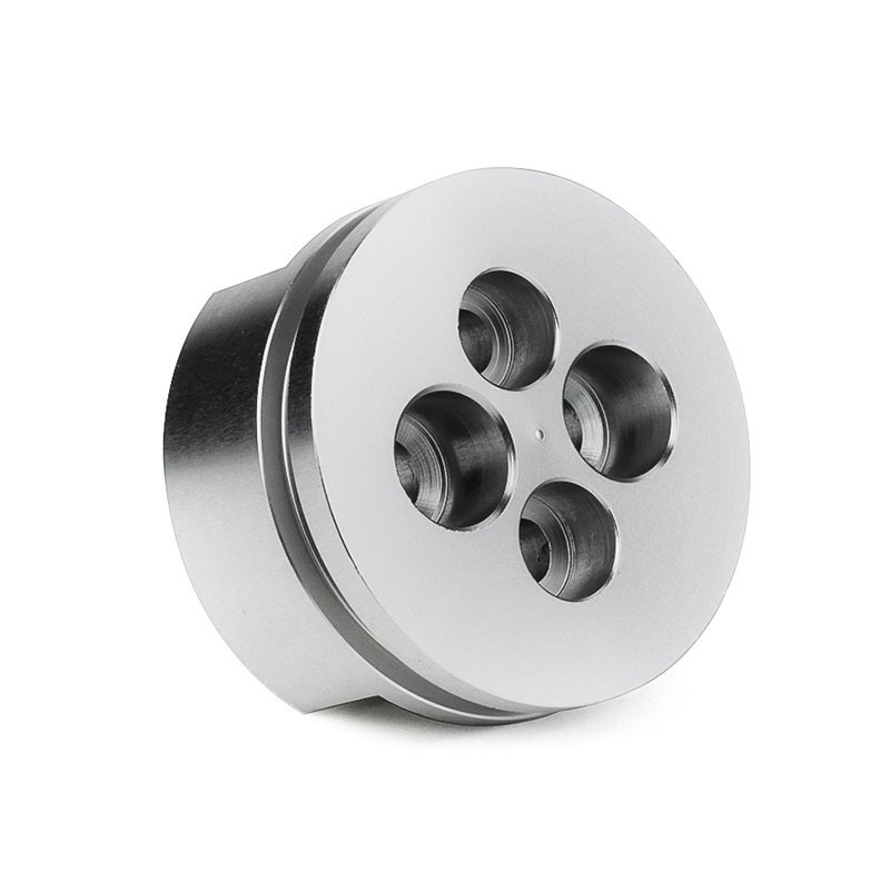 Multi-Port Fitting – Precision Quad-Hole Connector — CNC machined part by Gran Industries