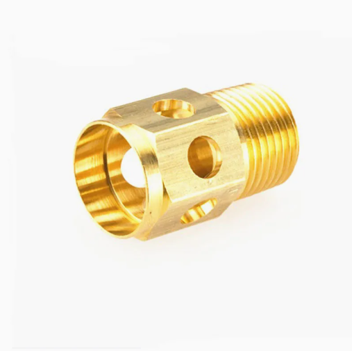 Brass Threaded Connector with Cross Holes - الصورة 2
